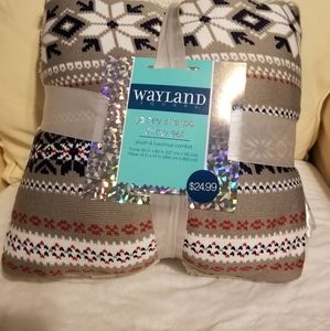 NWOT Wayland Square Jersey sherpa throw & pillow set
